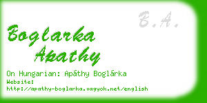 boglarka apathy business card